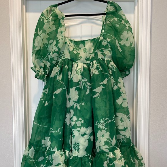 🍀🌷Selkie The Summer French Field Puff Dress in Summer Field Green - Picture 5 of 7